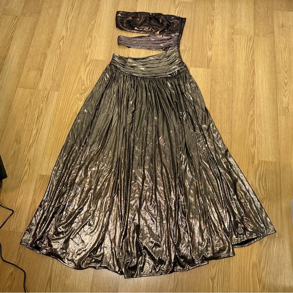 NWT RETROFETE Lia Dress in Brown Ombré Women’s Maxi Size XXS - Picture 8 of 12